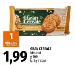 Emi Supermercati Gran Cereale biscotti offerta