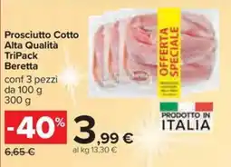 Carrefour Iper Prosciutto Cotto Alta Qualità TriPack Beretta offerta
