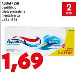 MEGA Aquafresh dentifricio tripla protezione menta fresca offerta