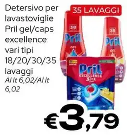 MAX Supermercati Detersivo per lavastoviglie Pril gel/caps excellence offerta