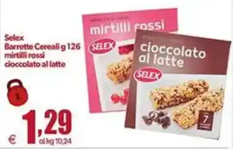Elite Selex Barrette Cereali mirtilli rossi cioccolato al latte offerta