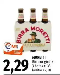 Emi Supermercati Moretti Birra originale offerta