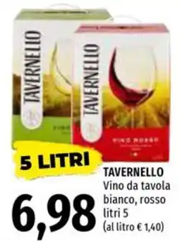 Emi Supermercati Tavernello Vino da tavola bianco, rosso offerta