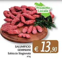 Supermercati Bruscoli Salsiccia Stagionata Salumificio Geminiani offerta