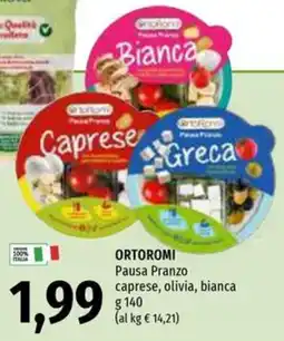 Emi Supermercati Ortoromi Pausa Pranzo caprese, olivia, bianca offerta
