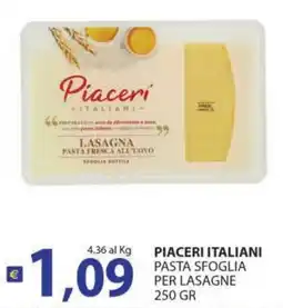 Supermercati Bruscoli Piaceri Italiani pasta sfoglia per lasagne offerta