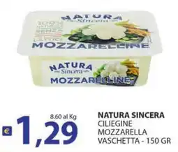 Supermercati Bruscoli Natura sincera mozzarella ciliegine offerta
