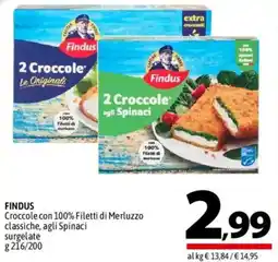 A&O Findus Crocche con 100% Filetti di Merluzzo classiche, agli Spinaci offerta