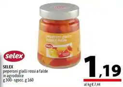 A&O Selex peperoni gialli rossi a falde in agrodolce offerta