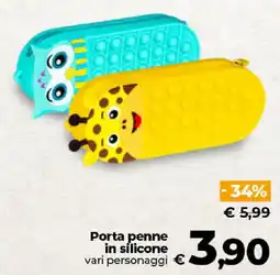 Ipercoop Radenza Porta penne in silicone vari personaggi offerta