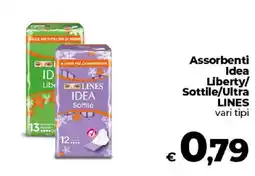 Ipercoop Radenza Assorbenti Idea Liberty/Sottile/Ultra LINES offerta