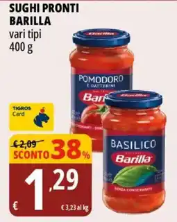 Tigros Sughi pronti Barilla offerta