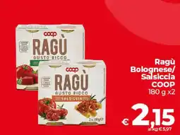 Ipercoop Radenza Ragù Bolognese Salsiccia COOP offerta