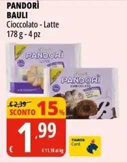 Tigros Pandori Bauli Cioccolato - Latte offerta