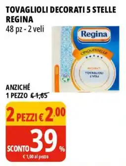 Tigros Tovaglioli decorati 5 stelle Regina offerta