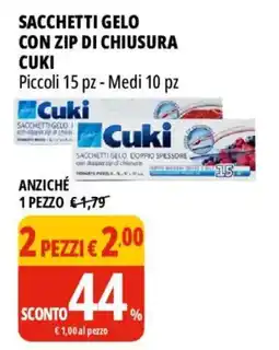 Tigros Sacchetti gelo con zip di chiusura Cuki offerta