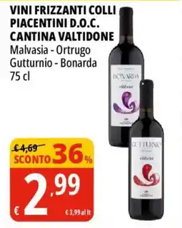 Tigros Vini frizzanti colli piacentini d.o.c. cantina valtidone offerta