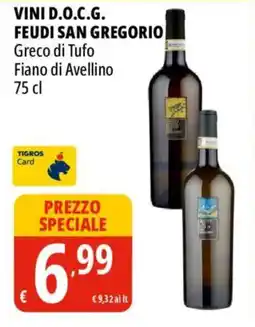 Tigros Feudi San Gregorio Greco di Tufo Fiano di Avellino offerta