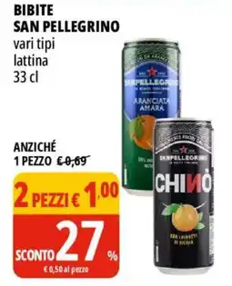 Tigros Bibite San Pellegrino vari tipi lattina offerta