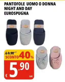 Tigros Pantofole uomo o donna night and day eurospugna offerta