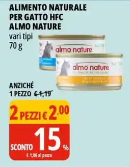 Tigros Alimento naturale per gatto HFC Almo Nature offerta