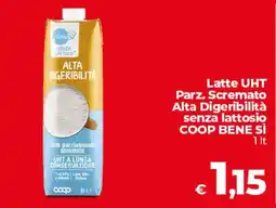 Ipercoop Radenza Latte UHT Parz. S cremato Alta Digeribilità senza lattosio COOP BENE SÌ offerta