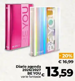 Ipercoop Radenza Diario agenda BE YOU offerta