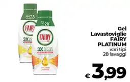 Ipercoop Radenza Gel Lavastoviglie Fairy Platinum offerta