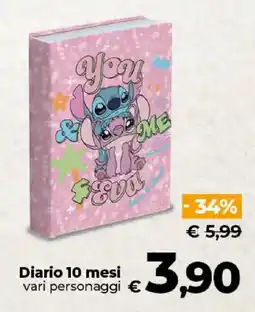 Ipercoop Radenza Diario 10 mesi vari personaggi offerta