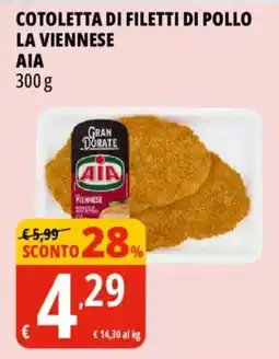 Tigros Cotoletta di filetti di pollo la viennese AIA offerta