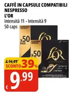 Tigros Caffè in capsule compatibili Nespresso L'Or offerta