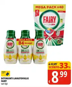 Tigros Detergenti lavastoviglie Fairy vari tipi offerta