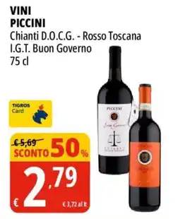 Tigros Vini Piccini Chianti D.O.C.G. - Rosso Toscana I.G.T. Buon Governo offerta