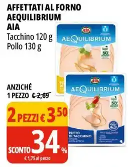 Tigros Affettati al forno Aequilibrium AIA offerta