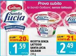 Tigros Ricotta senza lattosio Santa Lucia Galbani offerta
