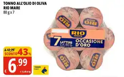 Tigros Tonno all'olio di oliva Rio Mare offerta