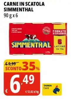 Tigros Carne in scatola Simmenthal offerta