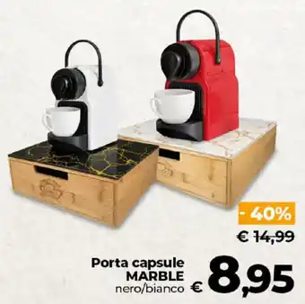 Porta capsule MARBLE nero/bianco