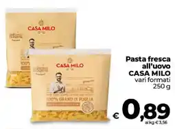 Ipercoop Radenza Pasta fresca all'uovo Casa Milo offerta