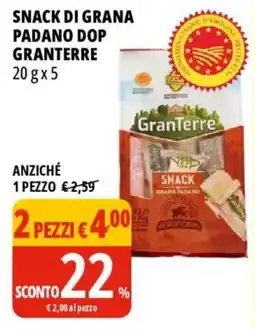 Tigros Snack di grana padano dop granterre offerta