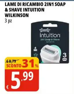 Tigros Lame di ricambio 2in1 soap & shave intuition Wilkinson offerta