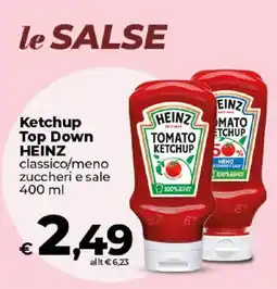 Ipercoop Radenza Ketchup Top Down HEINZ classico/meno zuccheri e sale offerta