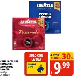 Tigros Caffè in capsule compatibili a modo mio Lavazza offerta