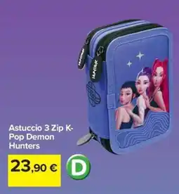 Carrefour Iper Astuccio 3 Zip K-Pop Demon Hunters offerta