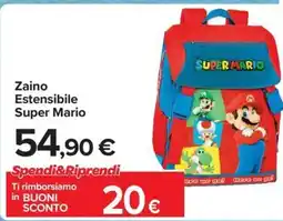 Carrefour Iper Zaino Estensibile Super Mario offerta