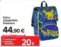 Carrefour Iper Zaino sdoppiabile Pokemon offerta