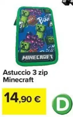 Carrefour Iper Astuccio 3 zip Minecraft offerta