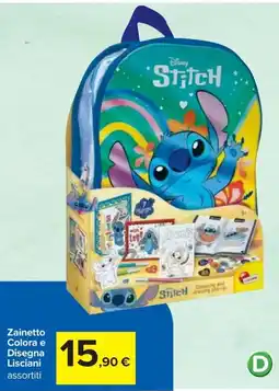 Carrefour Iper Zainetto Colora e Disegna Lisciani offerta