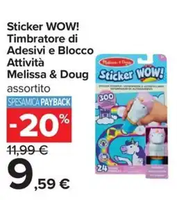 Carrefour Iper Sticker WOW! Timbratore di Adesivi e Blocco Attività Melissa & Doug assortito offerta