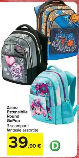 Carrefour Iper Zaino Estensibile Round GoPop offerta